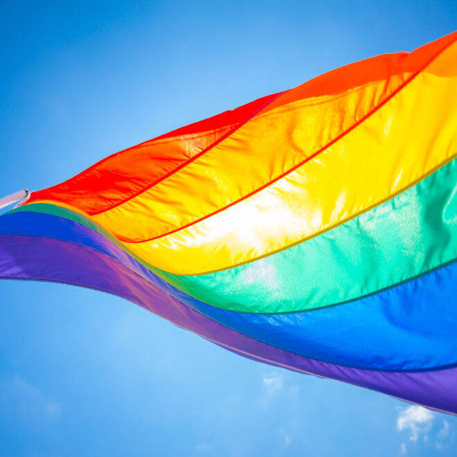 Rainbow,Flag,On,A,Gay,Beach,In,Miami,Beach,,South